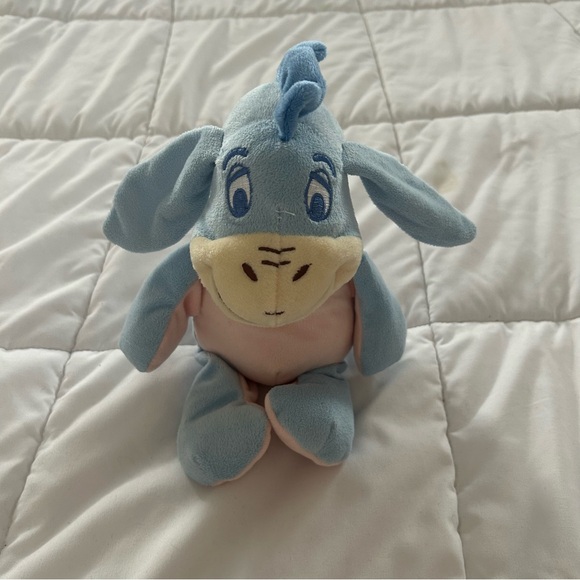 Disney Baby Eeyore Plush Lovey Rattle Crinkle Ear 12" Pastel Velour Donkey Pooh - Picture 1 of 6